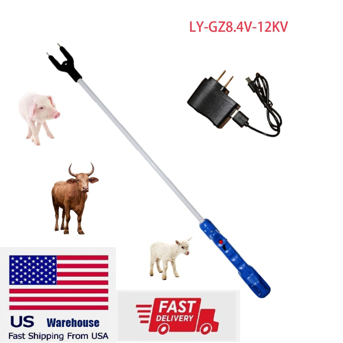 Rechargeable Livestock Prod Waterproof Cattle Prod Hot Shot Felixible | eBay