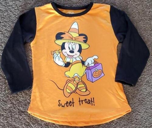 T-shirt Halloween filles Minnie Mouse « Sweet Treat » taille 2T 3T 4T 5T neuf avec étiquettes - Photo 1 sur 1