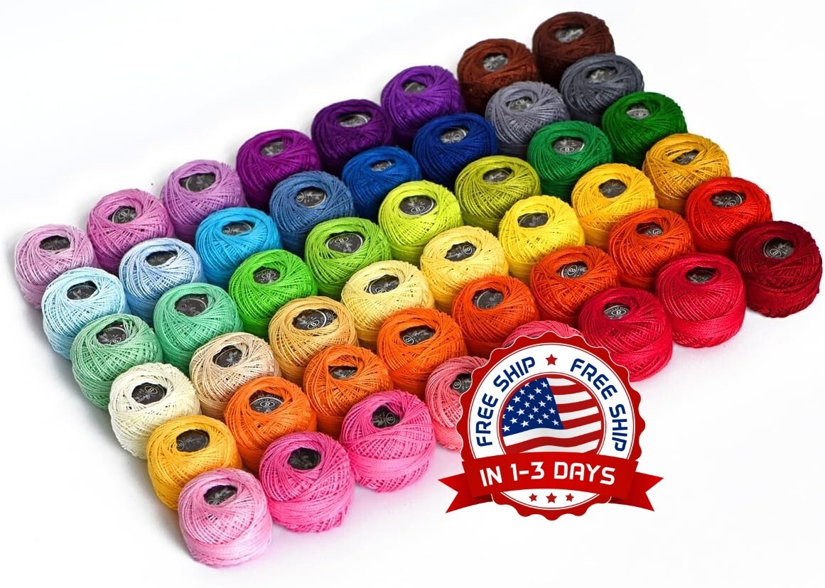 Juego 48 Bolas Con 30 Agujas Hilos De Bordar Algodon Tejer A Crochet Para Coser.
