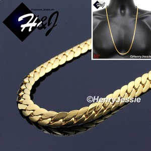 Authentic 30"MEN's 4mm Gold Plated Miami Cuban Curb Chain Necklace*GN155