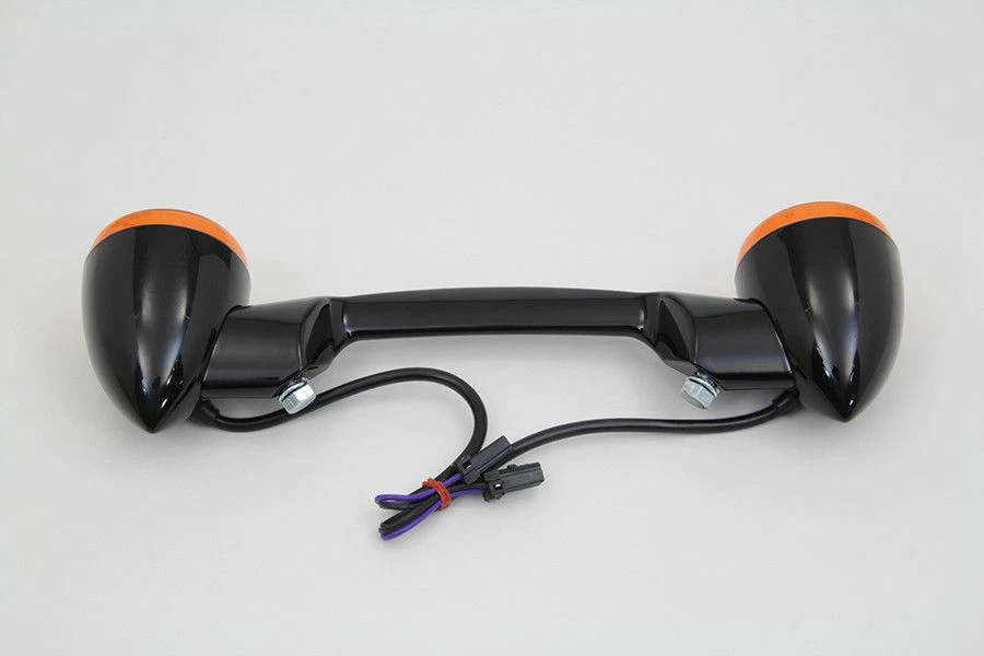 Barra de seta preta Revox com lâmpadas para Harley Davidson por V-Twin - Imagem 2 de 2
