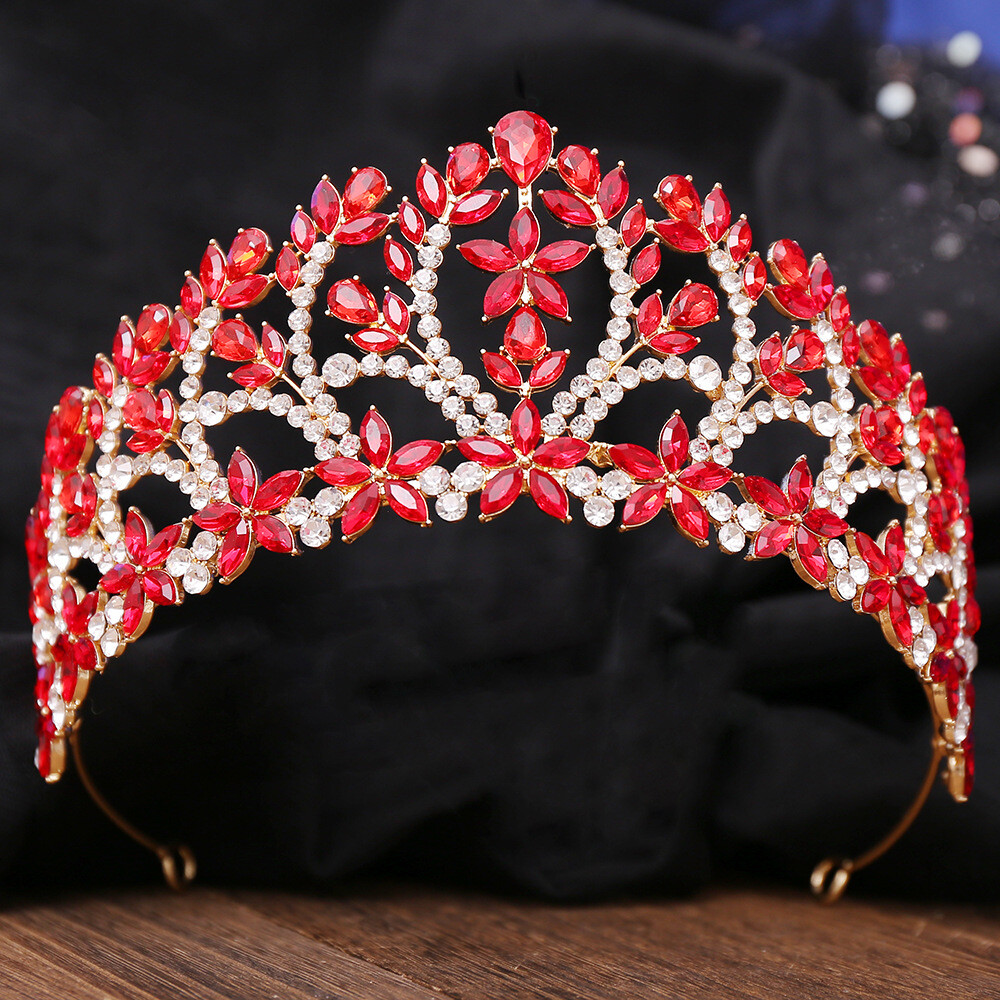Floral Clear Austrian Crystal Rhinestone Tiara Crown Bridal Prom Wedding T24