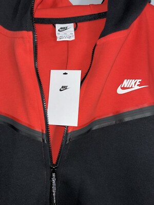 RARE Nike Tech Fleece Jacket NWT 2 XL DV0537 696 Red Black Hoodie
