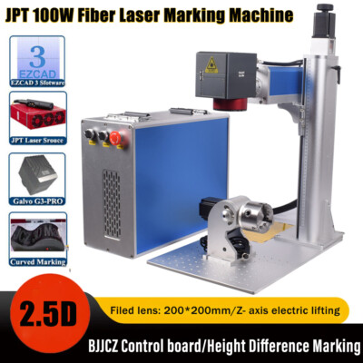 100W 2.5D JPT Mopa Fiber Laser Engraver Deep Marking Electric Z Machine EZCAD3