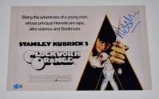 Malcolm McDowell Signed A Clockwork Orange 11x17 Movie Poster Photo Beckett COA