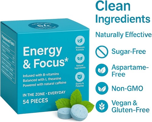 Energy Mints – 54 Total Pieces – Caffeine 40Mg + L-Theanine 60Mg – Sugar-Free | - Picture 4 of 7
