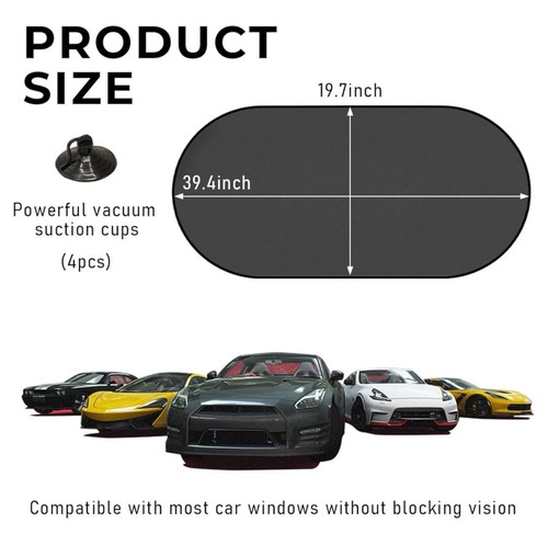 Car Window Shade, 39"×20" Vehicle Window Screen, Sun Shade for Car Back Rear - Picture 2 of 4