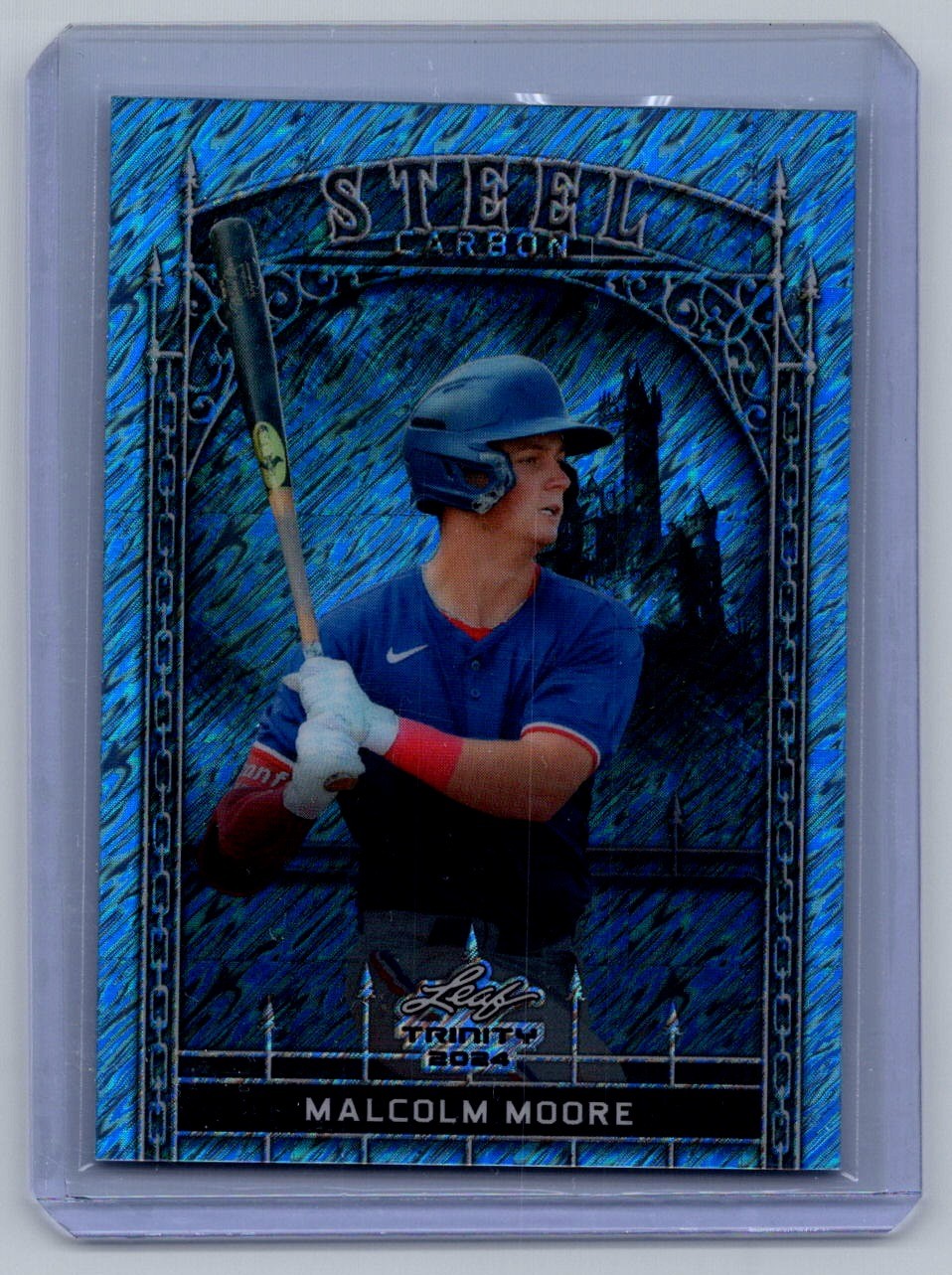2024 Leaf Trinity Mega Box #S-68 Malcolm Moore Steel Carbon Foil Platinum