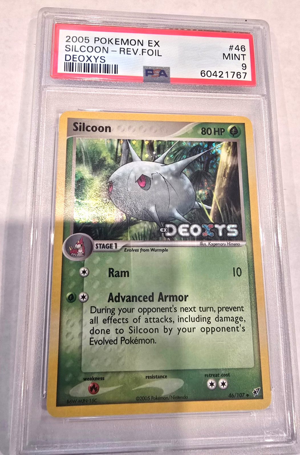 Pokemon Silcoon EX Deoxys Reverse Foil Mint NM Holo #46 PSA 9 Mint