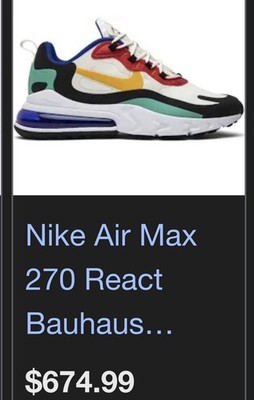 Nike Air Max 270 React Bauhaus Multicolor Men's Athletic Sneaker