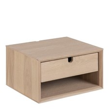 Century 1 Drawer Wall Mounted Bedside Table in Oak