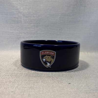 NHL Florida Panthers Ceramic Pet Bowl Navy Blue Dog Cat Food Water Dish Licensed