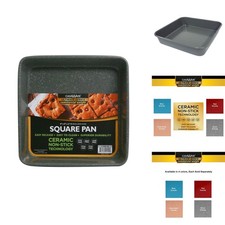 casaWare 9.5-inch Square Cake Pan Silver Granite