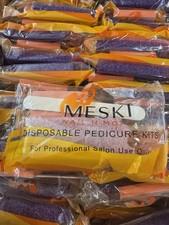 Disposable Pedicure Kits 200 Cnt One Time Use Meski File Pumice Buffer Toe Hold