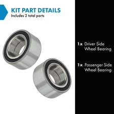 TRQ Wheel Hub Bearing Pair Set for Audi VW NEW