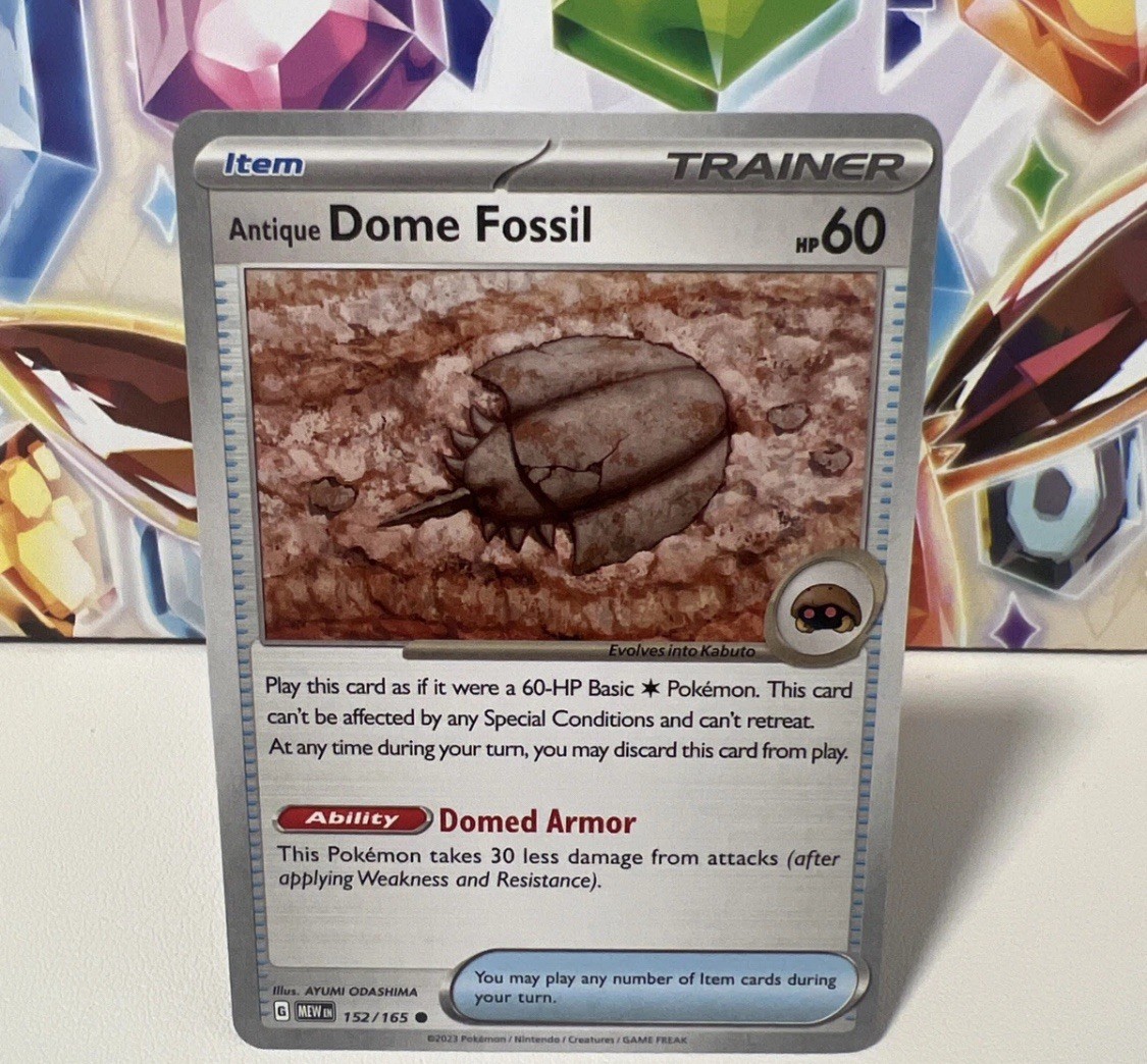 Antique Dome Fossil 152/165 Common Pokemon 151 English Scarlet & Violet NM Item