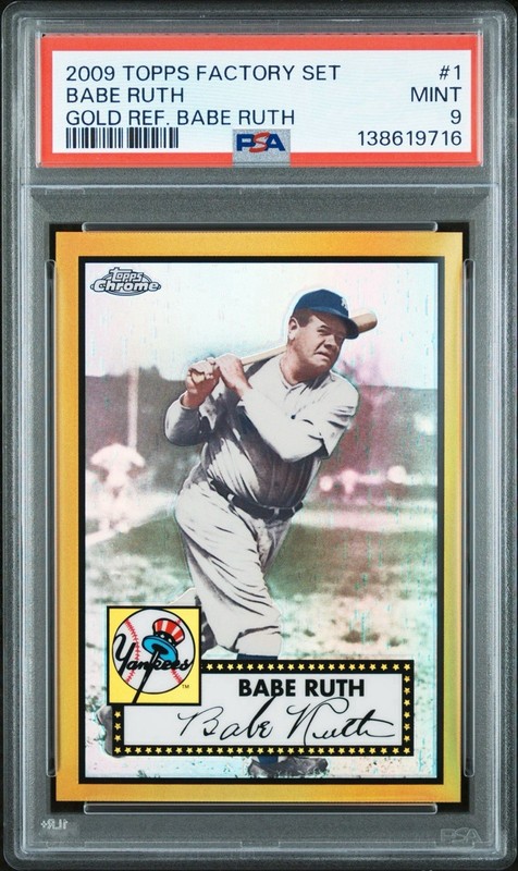 Babe Ruth PSA 9 2009 Topps Factory Set Gold Refractor #1 New York Yankees
