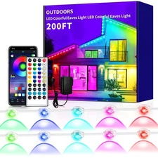 Yocrostar 200ft Permanent Outdoor Light,RGB 200FT, RGB (Red, Green, Blue) 