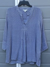 Women’s XL Blouse 3/4 Sleeve By Counterparts Lightweight Rayon Polyester Blend