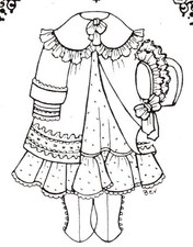 SEWING PATTERN fits 13-14 " DOLL DRESS German French Little Darling 1113
