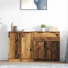 Sideboard 120 x 30 x 70 cm with Drawer 3 pcs Old Wood Engineered Wood vidaXL