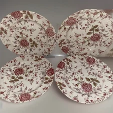 Rose Chintz Dinner Plate Made In England Johnson Brothers #160 783 Floral SET 4