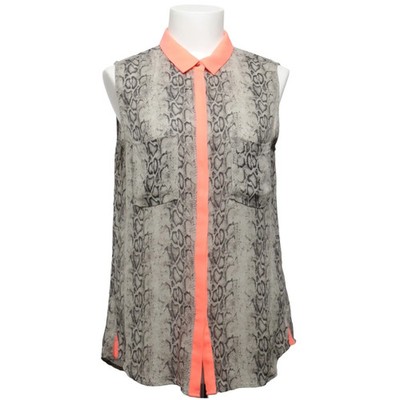 Custommade, Top, Größe: 40, Grau/Orange, Seide, Schlangenhaut, Damen #lcV