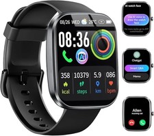 AI Smart Watch with ChatGPT, 1.91" Bluetooth Calling Smartwatch for Men A-Black