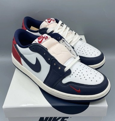 Nike Air Jordan 1 Low OG Howard University Navy White Red EU 45 US 11 Blau Neu