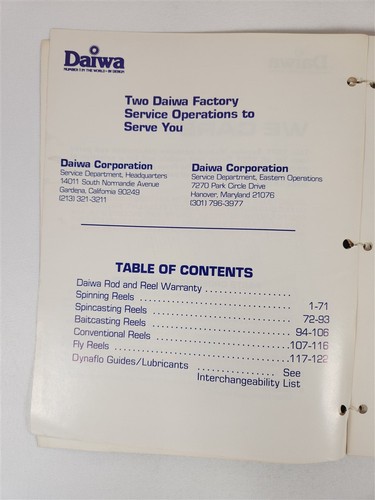 Daiwa 1981 Reel Parts Service Manual ~ Black Gold Edition ~ Vintage Fishing - Picture 5 of 13
