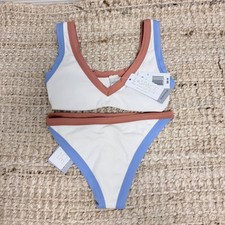 L*Space Lala Ribbed Colorblock Bikini Set Cre...