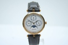 Gucci Sherry Line Triple Calendar Moon Phase Quartz White Dial Good Condition