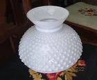 Vintage Hobnail Lamp Shade 10" Fitter White Milk Glass  For Oil Lamp