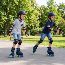 Kids Roller Skates for Girls Boys, 4 Sizes Adjustable Quad Skates for Children