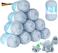 HäKelgarn 600G(12X50G), Ilauke Wolle Zum HäKeln, Hand Knitting Yarn Set, Weiche