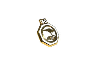 Vintage Qantas 9k Gold 30 Year Long Service Diamond Badge/Pin 375 9CT