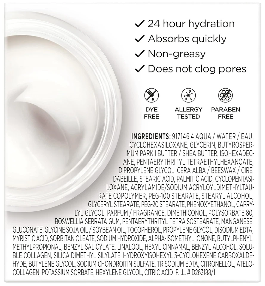 Crema hidratante facial diaria con colágeno L’Oreal Paris, crema facial antienvejecimiento para reducir Foto 2 de 4