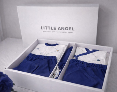Little Angel 19 PIECE 3-6M   Dark Blue Baby Clothing Set with Keepsake Box & Bag