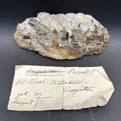 Historic Mineral: Brookite XX 2,5 cm ! Ost Tirol Hinterbidel Prägraten Austria