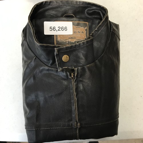 Arizona Jean Company Leather Jacket Adult Large Black Motorcycle Full Zip 56266 - Picture 9 of 9