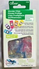 Genuine Clover Wonder Clips 50 pcs Assorted Colors Sewing Quilting Made in Japan