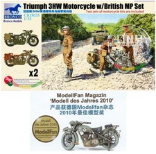Bronco Model kit 1/35 Triumph 3HW Motorcycle w/British MP set 1 1  CB35035