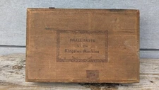 Kingsley Hot Stamp Foil Machine Empty  Wooden Box VINTAGE FOR DISPLAY OR RESTORE