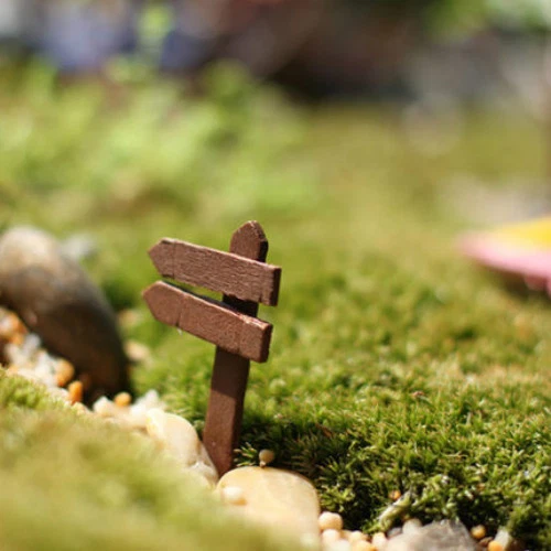 Letrero de madera artesanías mini 10 piezas miniaturas jardín patio adornos de césped decoración hágalo usted mismo - Imagen 6 de 10