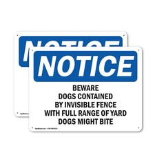  2 Pack OSHA-Beware-of-Dog-Sign- OSHA Notice Sign Decal Metal Plastic