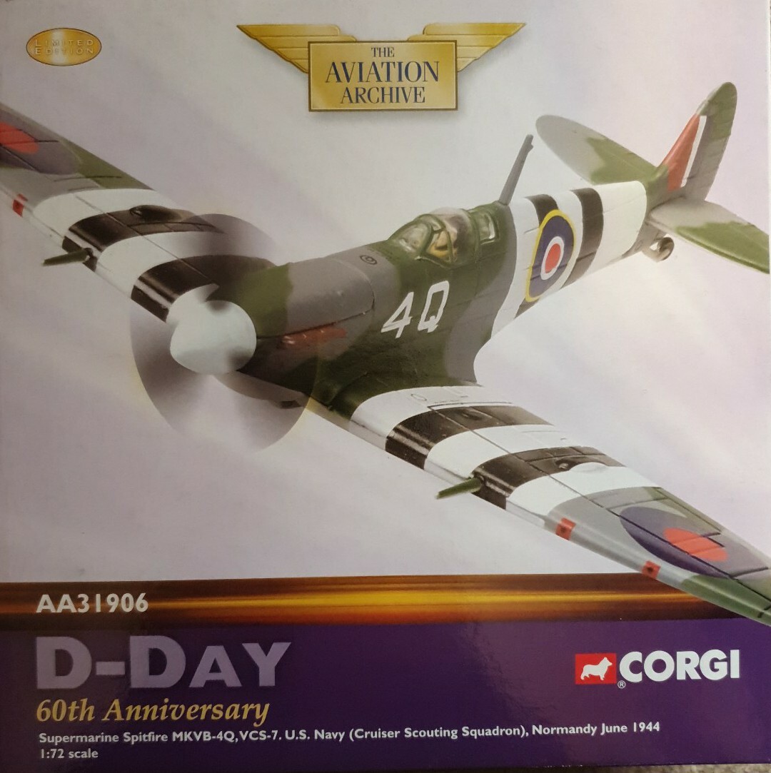 Corgi Aviation Supermarine Spitfire  US Navy D-Day 60th Anniversary AA31906