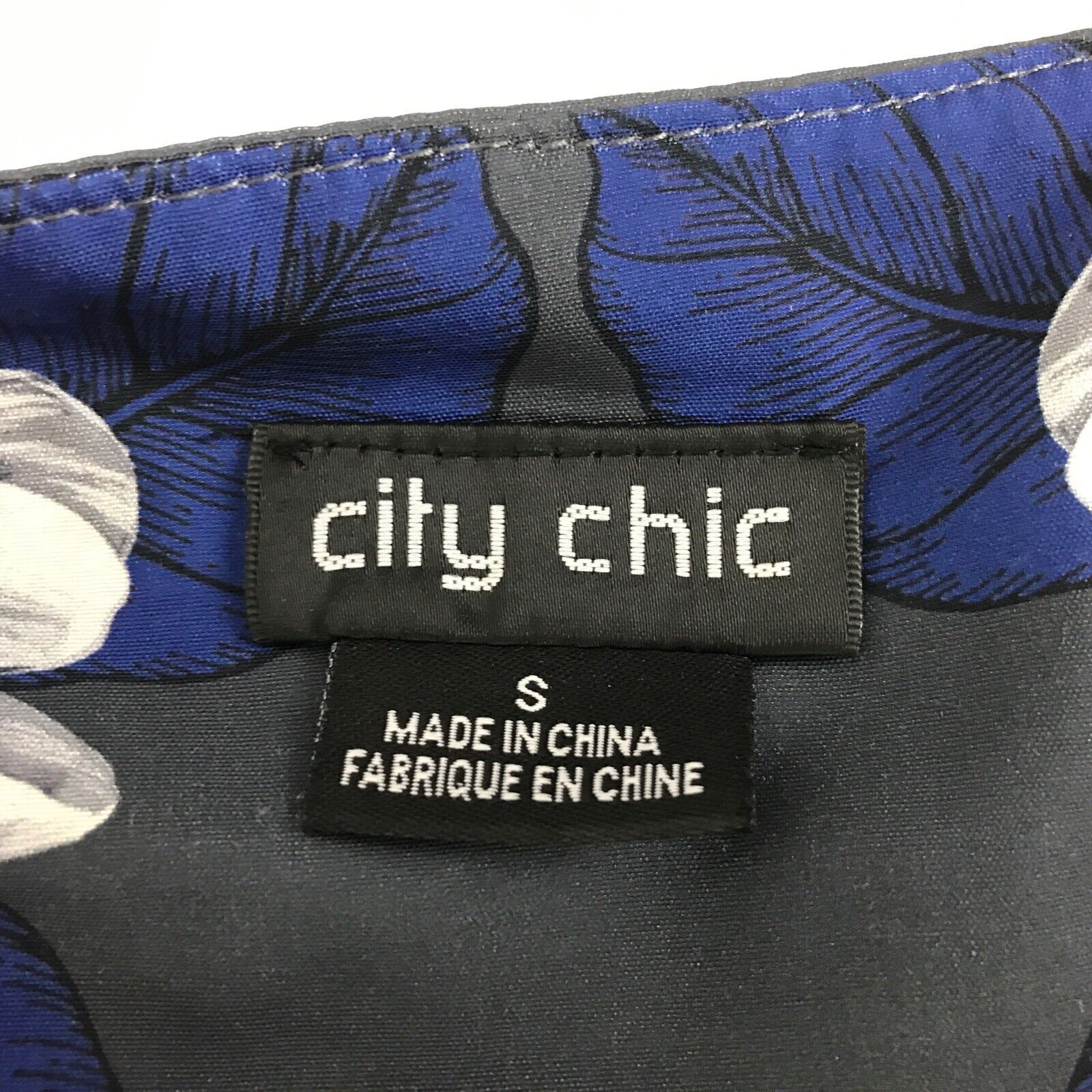 City Chic Dress Grey Plus Size S 16 Blue Floral D… - image 10