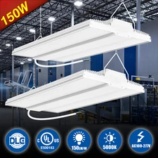 2Pack LED Warehouse Shop Linear High Bay Lights 150W 22500LM [Eqv.600W MH/HPS]