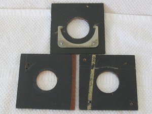 Genuine Vintage Wood Lens Board 4"x 4" LOT of (3) Burke & James