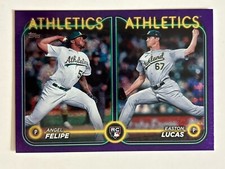 Angel Felipe & Easton Lucas 2024 Topps Purple Refractor Rookie Combo #’d 265/799